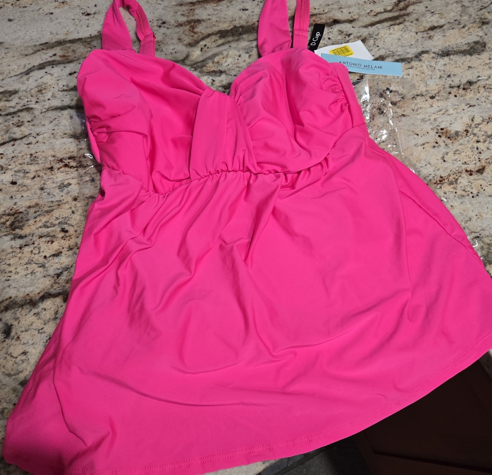 ANTONIO MELANI Bright Pink Swim Tankini Top